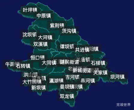 threejs安康市汉滨区geoJson地图3d地图css2d标签