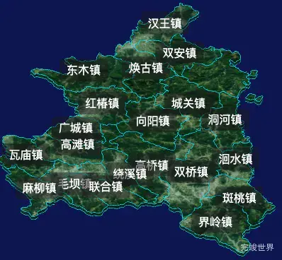 threejs安康市紫阳县geoJson地图3d地图自定义贴图加CSS2D标签