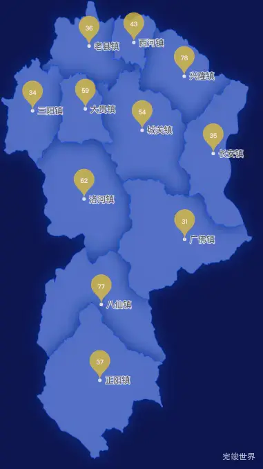 echarts安康市平利县geoJson地图水滴状气泡图