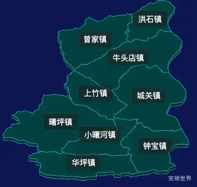 threejs安康市镇坪县geoJson地图3d地图css2d标签