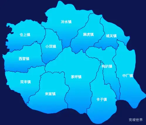 echarts安康市白河县geoJson地图局部颜色渐变