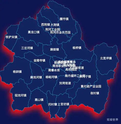 echarts商洛市商州区geoJson地图阴影