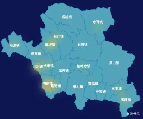 echarts商洛市洛南县geoJson地图热力图