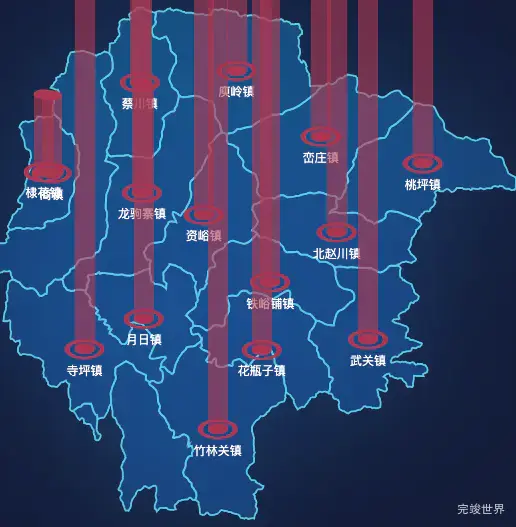 echarts商洛市丹凤县geoJson地图添加柱状图