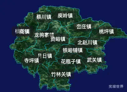 threejs商洛市丹凤县geoJson地图3d地图自定义贴图加CSS2D标签