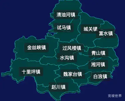 threejs商洛市商南县geoJson地图3d地图css2d标签