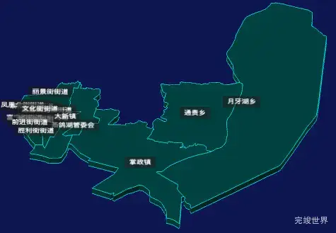 threejs银川市兴庆区geoJson地图3d地图CSS3D标签