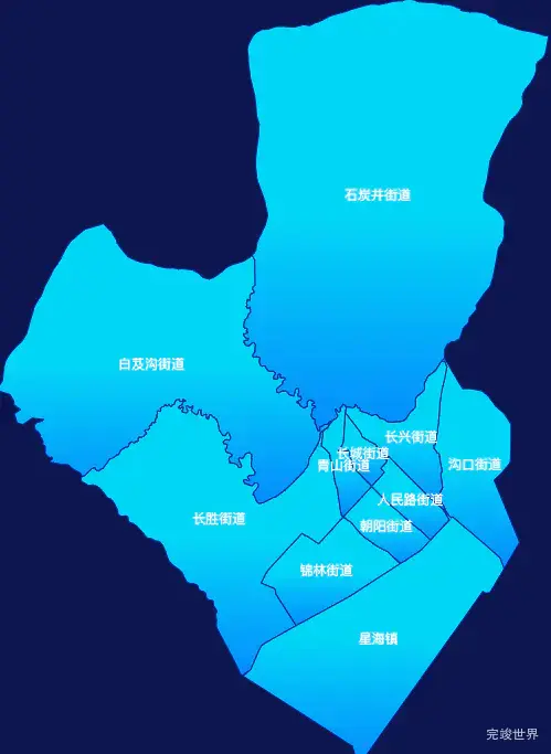 echarts石嘴山市大武口区geoJson地图局部颜色渐变