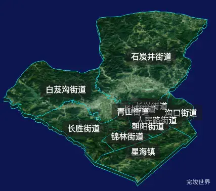 threejs石嘴山市大武口区geoJson地图3d地图自定义贴图加CSS2D标签