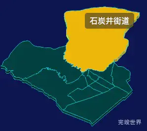 threejs石嘴山市大武口区geoJson地图3d地图鼠标移入显示标签并高亮