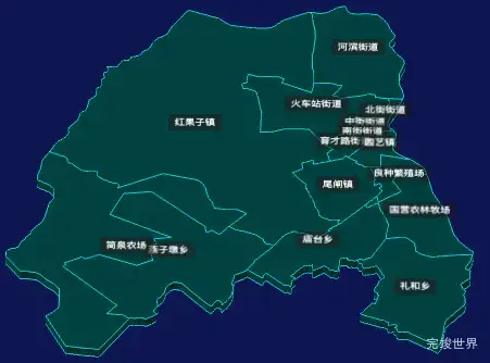 threejs石嘴山市惠农区geoJson地图3d地图CSS3D标签