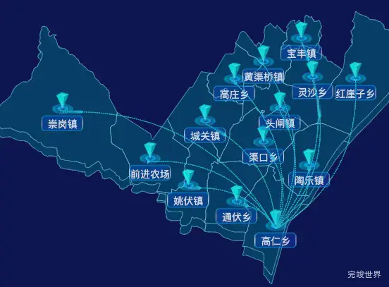 echarts石嘴山市平罗县geoJson地图自定义label样式