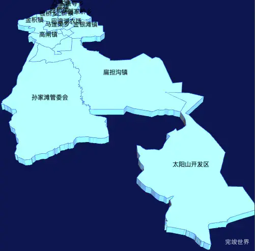 echarts吴忠市利通区geoJson地图3d地图