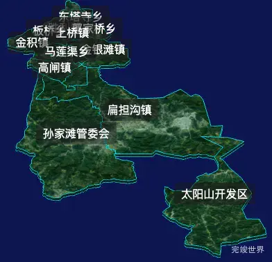 threejs吴忠市利通区geoJson地图3d地图自定义贴图加CSS2D标签