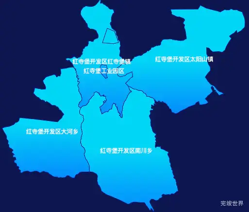 echarts吴忠市红寺堡区geoJson地图局部颜色渐变