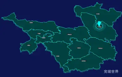 threejs吴忠市同心县geoJson地图3d地图添加旋转棱锥