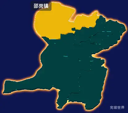 threejs吴忠市青铜峡市geoJson地图3d地图添加金色效果