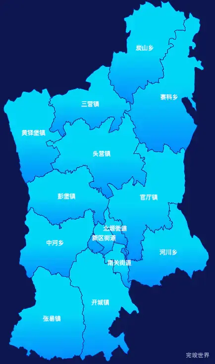 echarts固原市原州区geoJson地图局部颜色渐变