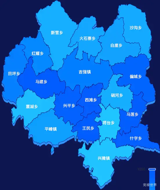 echarts固原市西吉县geoJson地图 visualMap控制地图颜色