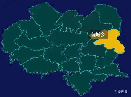 threejs固原市西吉县geoJson地图3d地图鼠标移入显示标签并高亮