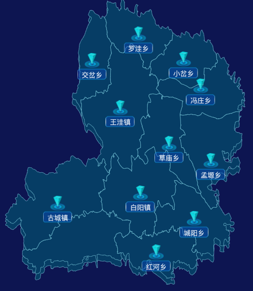 echarts固原市彭阳县geoJson地图点击跳转到指定页面