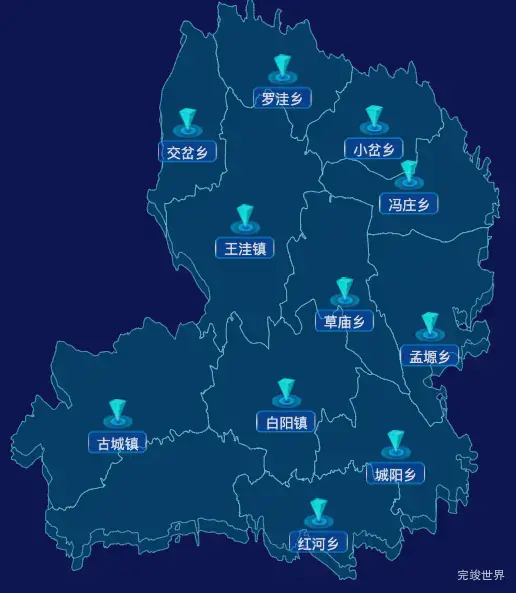 echarts固原市彭阳县geoJson地图点击跳转到指定页面