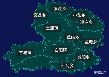 threejs固原市彭阳县geoJson地图3d地图CSS2D外加旋转棱锥