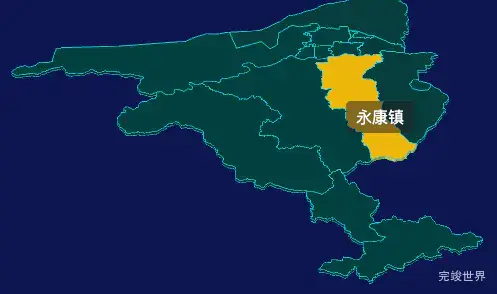 threejs中卫市沙坡头区geoJson地图3d地图鼠标移入显示标签并高亮