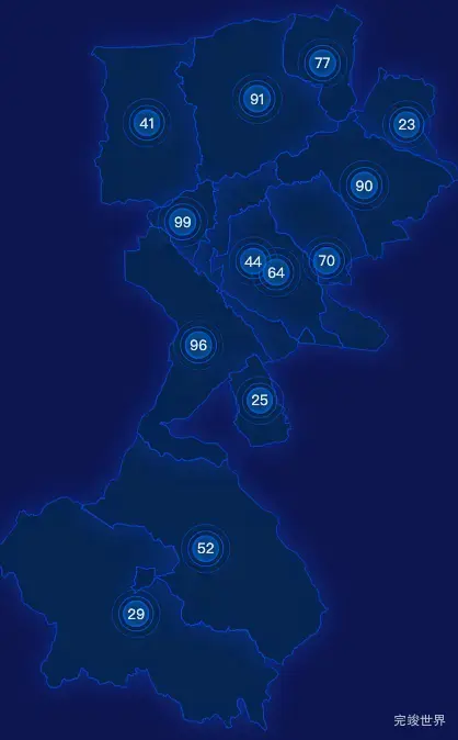 echarts中卫市中宁县geoJson地图圆形波纹状气泡图