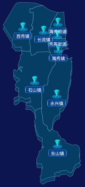 echarts海口市秀英区geoJson地图点击跳转到指定页面