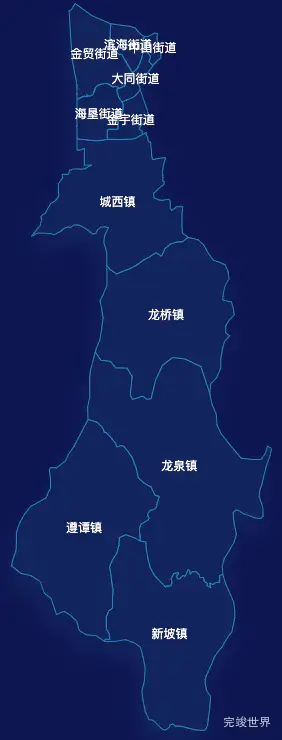 echarts海口市龙华区geoJson地图地图下钻展示