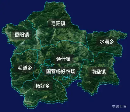 threejs五指山市geoJson地图3d地图自定义贴图加CSS2D标签