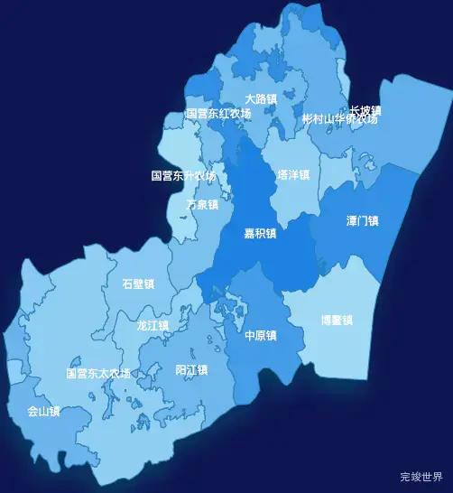 echarts琼海市geoJson地图 tooltip轮播