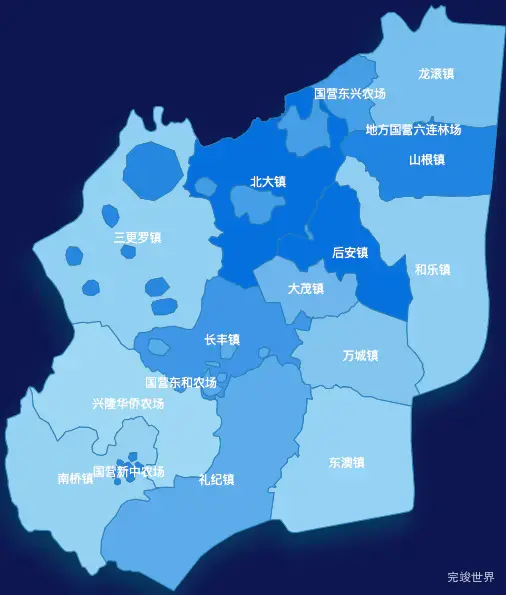 echarts万宁市geoJson地图 tooltip轮播