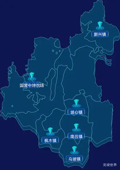 echarts屯昌县geoJson地图点击跳转到指定页面