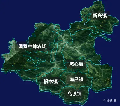 threejs屯昌县geoJson地图3d地图css2d标签