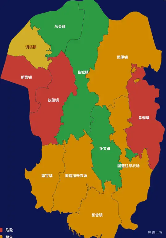 echarts临高县geoJson地图定义颜色