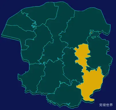 threejs临高县geoJson地图3d地图指定区域闪烁