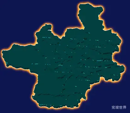 threejs保亭黎族苗族自治县geoJson地图3d地图添加金色效果