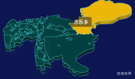 threejs贵阳市南明区geoJson地图3d地图鼠标移入显示标签并高亮