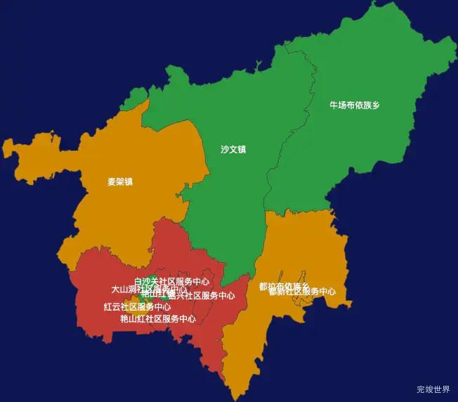 echarts贵阳市白云区geoJson地图定义颜色