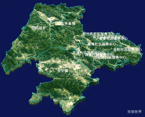 echarts贵阳市观山湖区geoJson地图3d地图自定义贴图-绿色地面