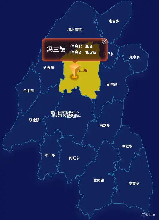 echarts贵阳市开阳县geoJson地图点击弹出自定义弹窗