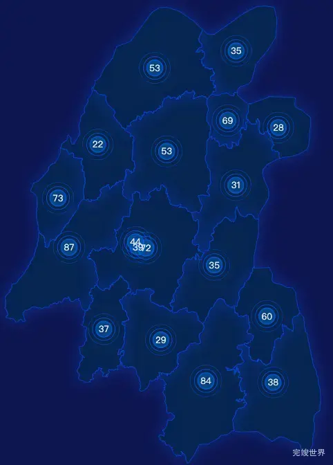 echarts贵阳市开阳县geoJson地图圆形波纹状气泡图