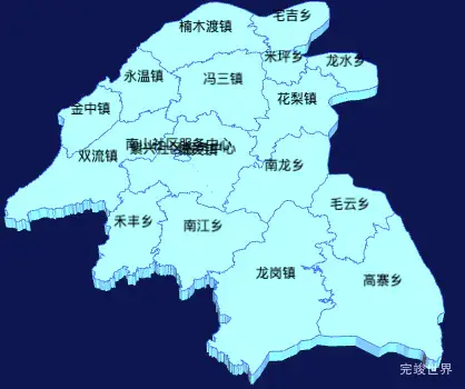 threejs贵阳市开阳县geoJson地图3d地图