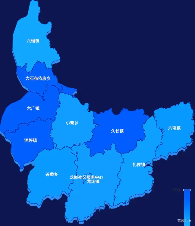 echarts贵阳市修文县geoJson地图 visualMap控制地图颜色