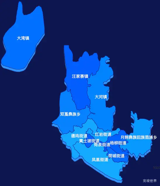 echarts六盘水市钟山区geoJson地图 visualMap控制地图颜色