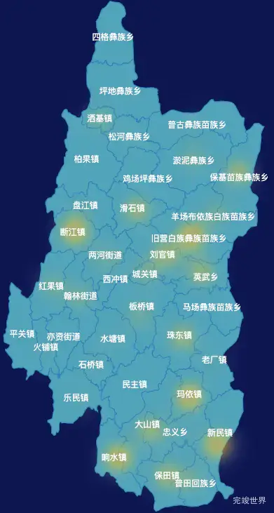 echarts六盘水市盘州市geoJson地图热力图