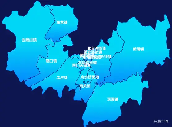 echarts遵义市红花岗区geoJson地图局部颜色渐变