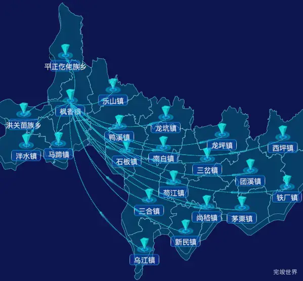 echarts遵义市播州区geoJson地图label样式自定义